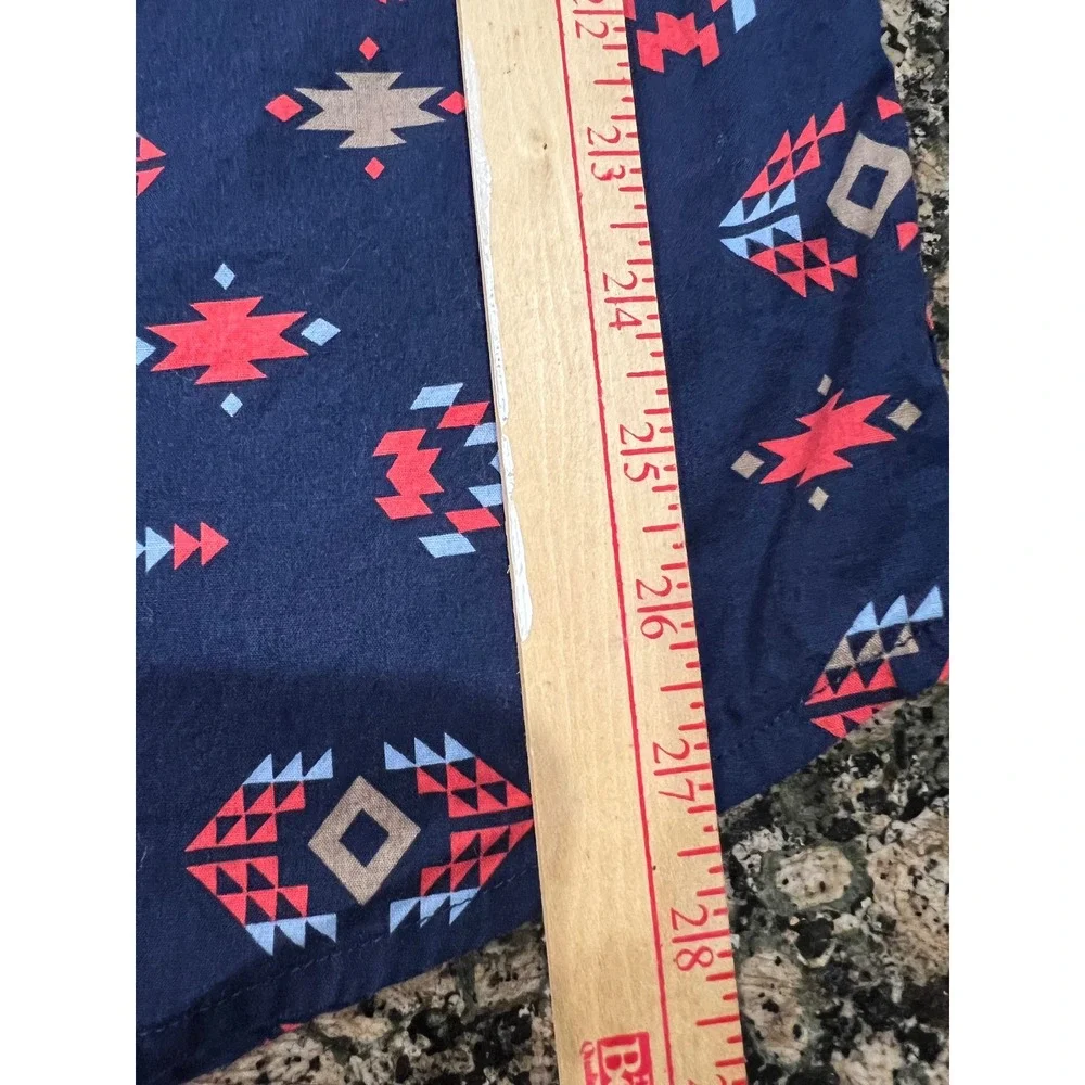 Levis Mens XL Short Sleeve Button Down Shirt Southwestern Tribal Print Navy Blue